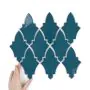 Tile Arabesque Shield Ocean Granate Gloss