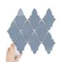 Tile Arabesque Shield Teal Blue Gloss
