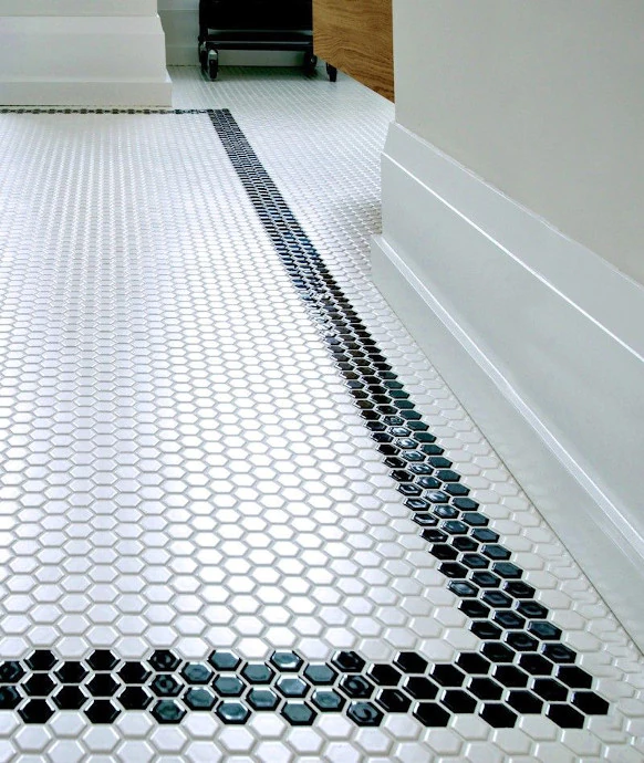 white floor tile with black stripe hex beautiful inspirations